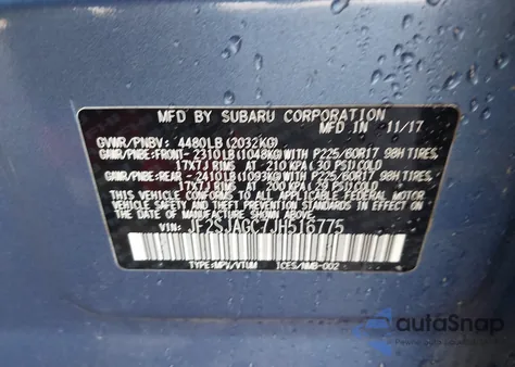 2018 Subaru Forester 2.5I Premium from USA, damaged, VIN JF2SJAGC7JH516775